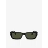 Persol Womens Black Po3347s Adrien Rectangle-frame Acetate Sunglasses In Black