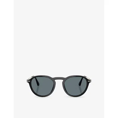 Persol Womens Black Po3383s Round-frame Acetate Sunglasses