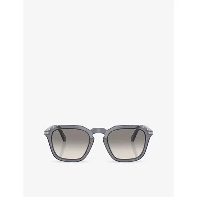 Persol Womens Blue Po3292s Square-frame Acetate Sunglasses In Gray
