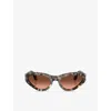 Persol Womens Brown Po0052s Pillow-frame Acetate Sunglasses In Brown