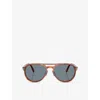 Persol Womens Brown Po3235s Pilot-frame Acetate Sunglasses In Brown