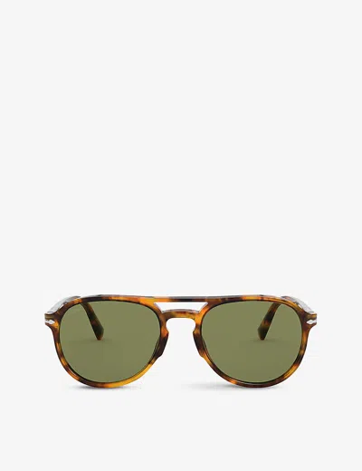 Persol Womens Brown Po3235s Pilot-frame Acetate Sunglasses In Multi