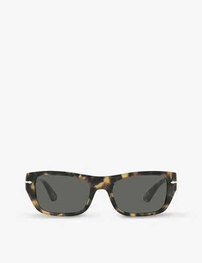 Persol Po3268s Rectangular-frame Acetate Sunglasses In Brown