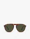 Persol Womens Brown Po3302s Tortoiseshell Aviator-frame Acetate Sunglasses In Brown