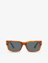 Persol Womens Brown Po3315s Rectangle-frame Tortoiseshell Acetate Sunglasses In Brown