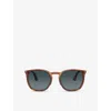 Persol Womens Po3316s Rectangle-frame Acetate Sunglasses Brown