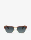 Persol Womens Brown Po3327s Rectangle-frame Acetate Sunglasses In Brown