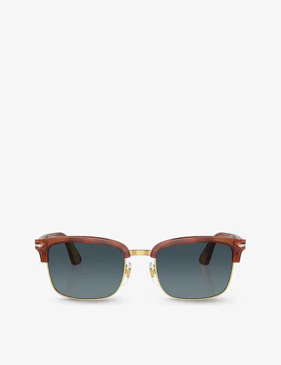 Persol Womens Brown Po3327s Rectangle-frame Acetate Sunglasses