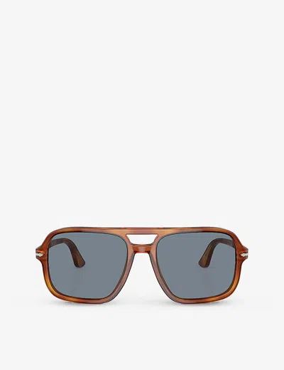 Persol Womens Brown Po3328s Pilot-frame Tortoiseshell Acetate Sunglasses