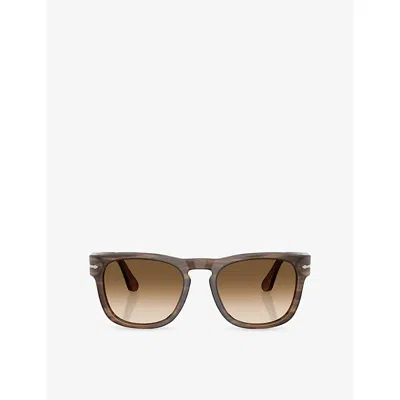 Persol Womens Brown Po3333s Elio Square-frame Acetate Sunglasses