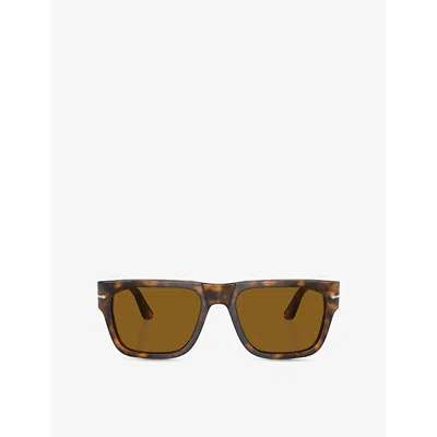 Persol Womens Brown Po3348s Square-frame Tortoiseshell Acetate Sunglasses