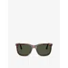 Persol Womens Brown Po3357s Rectangle-frame Acetate Sunglasses In Brown