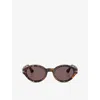 Persol Womens Po3378s Loris Oval-frame Acetate Sunglasses Brown
