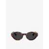 Persol Womens Po3378s Polarised Loris Oval-frame Acetate Sunglasses Brown