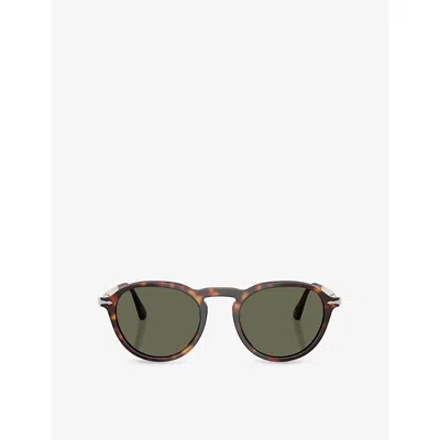 Persol Womens Brown Po3383s Round-frame Acetate Sunglasses