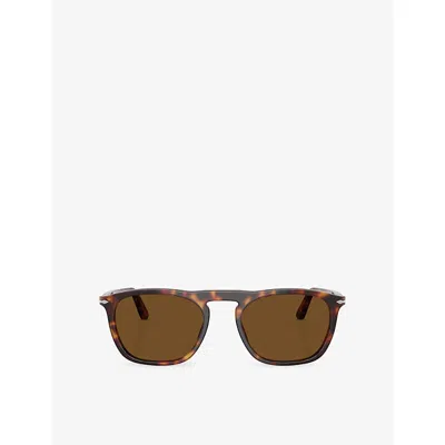 Persol Po3391s Square-frame Acetate Sunglasses In Brown