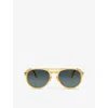 Persol Womens Cream Po3235s Pilot-frame Acetate Sunglasses In Cream
