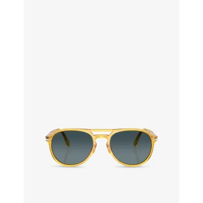 Persol Womens Cream Po3235s Pilot-frame Acetate Sunglasses In Miele