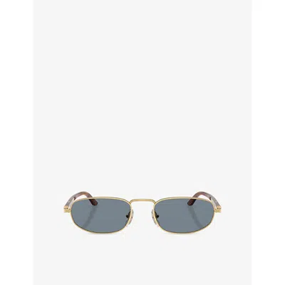 Persol Womens Gold Po1028s Pillow-frame Metal Sunglasses