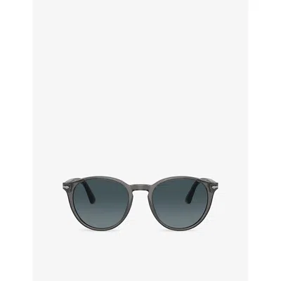 Persol Womens Grey Po3152s Round-frame Acetate Sunglasses In Purple