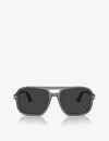 Persol Womens Grey Po3328s Pilot-frame Acetate Sunglasses In Grey