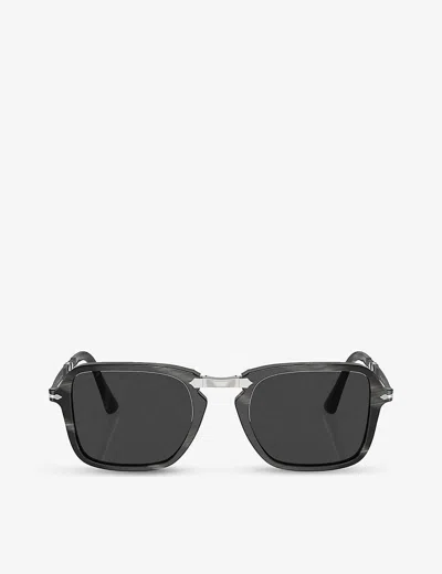 Persol Womens Grey Po3330s Rectangle-frame Acetate Sunglasses