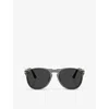 Persol 55mm Polarized Aviator Sunglasses In Grey