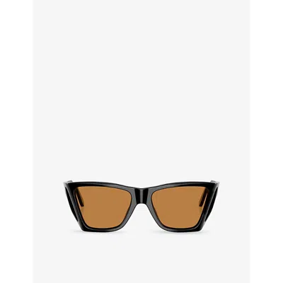 Persol Womens Po0009 Rectangle-frame Tortoiseshell Acetate Sunglasses Black