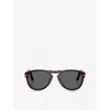 Persol Womens Po0714 714 Pilot-frame Acetate Sunglasses Red In Red