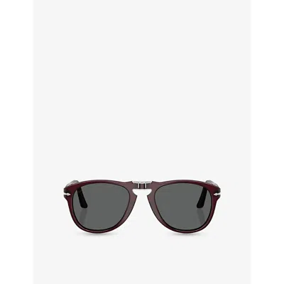 Persol Womens Po0714 714 Pilot-frame Acetate Sunglasses Red