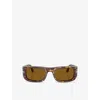 Persol Womens Po3362s Pillow-frame Acetate Sunglasses Brown In Brown
