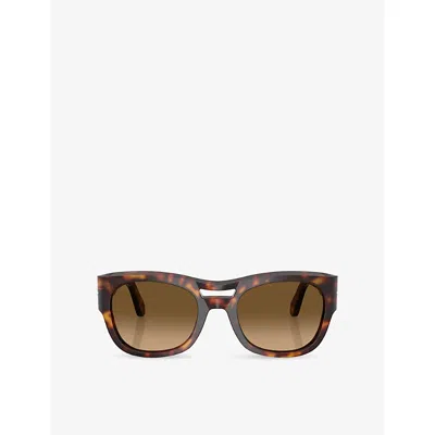 Persol Womens Po0064s Pillow-frame Acetate Sunglasses Brown