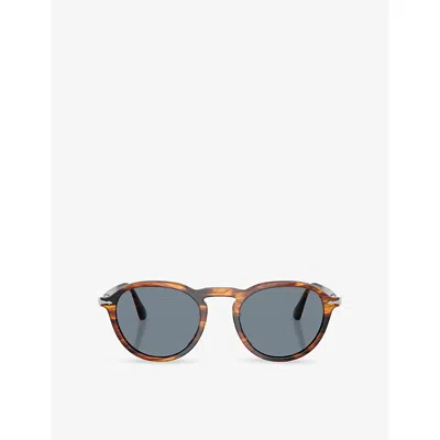 Persol Womens Po3383s Round-frame Acetate Sunglasses Brown