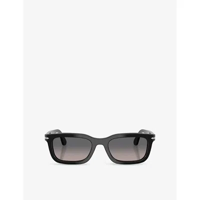 Persol Womens Po3396s Rectangle-frame Acetate Sunglasses Black In Multi