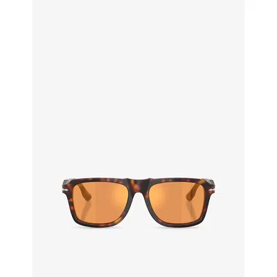 Persol Womens Po8002s Rectangle-frame Acetate Sunglasses Brown In Multi