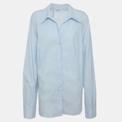 Persona Aqua Poplin Long Sleeve Shirt In Blue