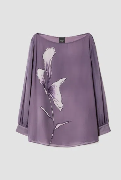 Persona Blouse In Georgette Mauve Woman In Purple