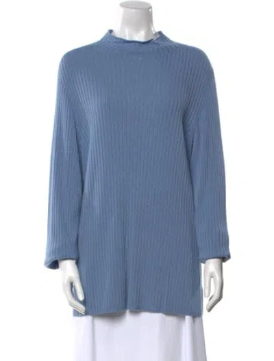 Pre-owned Persona By Marina Rinaldi Mock Neck Sweater In Blue