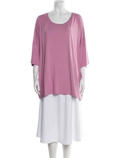 Pre-owned Persona By Marina Rinaldi Scoop Neck Three-quarter Sleeve Tunic W/ Tags In Pink