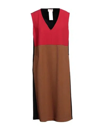 Persona By Marina Rinaldi Woman Midi Dress Red Size M Polyester, Elastane
