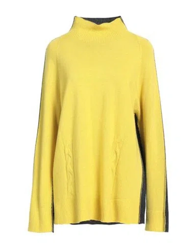 Persona By Marina Rinaldi Woman Turtleneck Yellow Size M Viscose, Polyamide, Wool, Cashmere In Yellow
