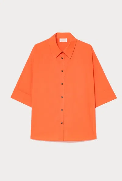 Persona Cotton Shirt Coral Woman In Orange