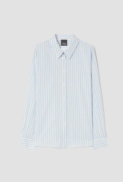 Persona Striped White Woman Shirt In Blue