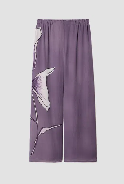 Persona Trousers In Georgette Woman Malva In Purple