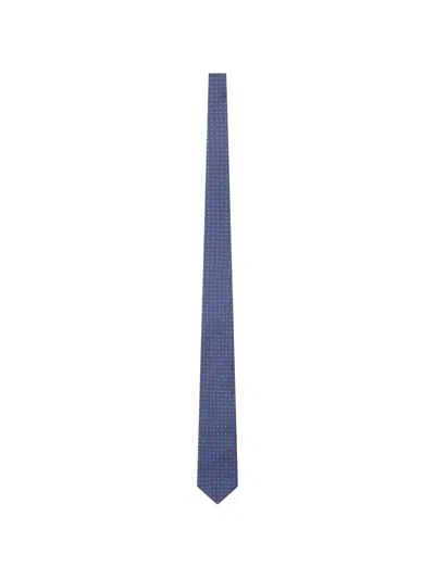 Personality Geometric-pattern Silk Tie In Blue
