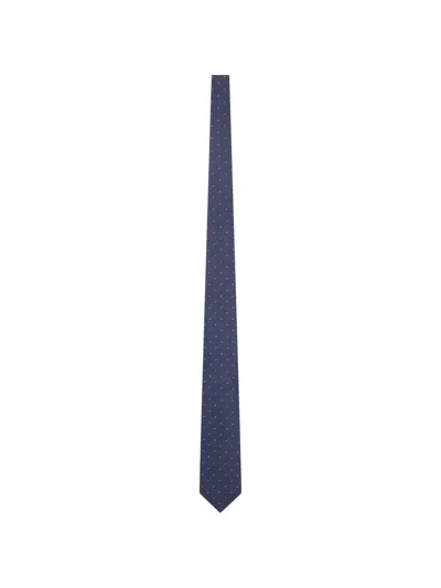 Personality Micro-polka Dot Silk Tie In Blue