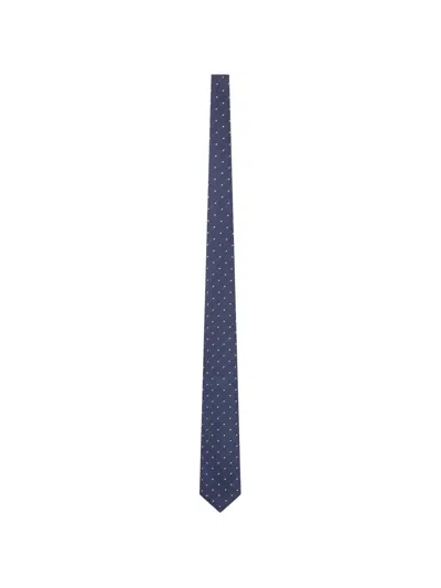 Personality Polka-dot Silk Tie In Blue