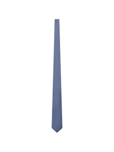 Personality X Suit Geometric-patterned Silk Tie In Blue