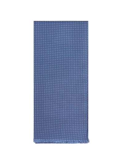 Personality X Suit Geometric-print Scarf In Blue