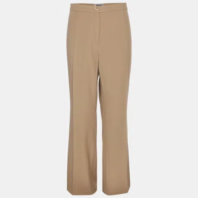 Perte By Krizia Brown Crepe Straight Leg Trousers Xl